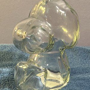 Snoopy clear glass figural bank anchor hocking PO6933